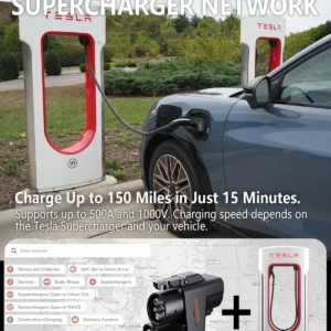 TopAutoGear NACS to CCS1 EV Charging Adapter, Max 250kW DC Fast Charging for Tesla V3 V4 Supercharger, UL Certified Fits Ford Rivian Chevy CCS1 EVs, Anti-Drop Interlock Design view 2