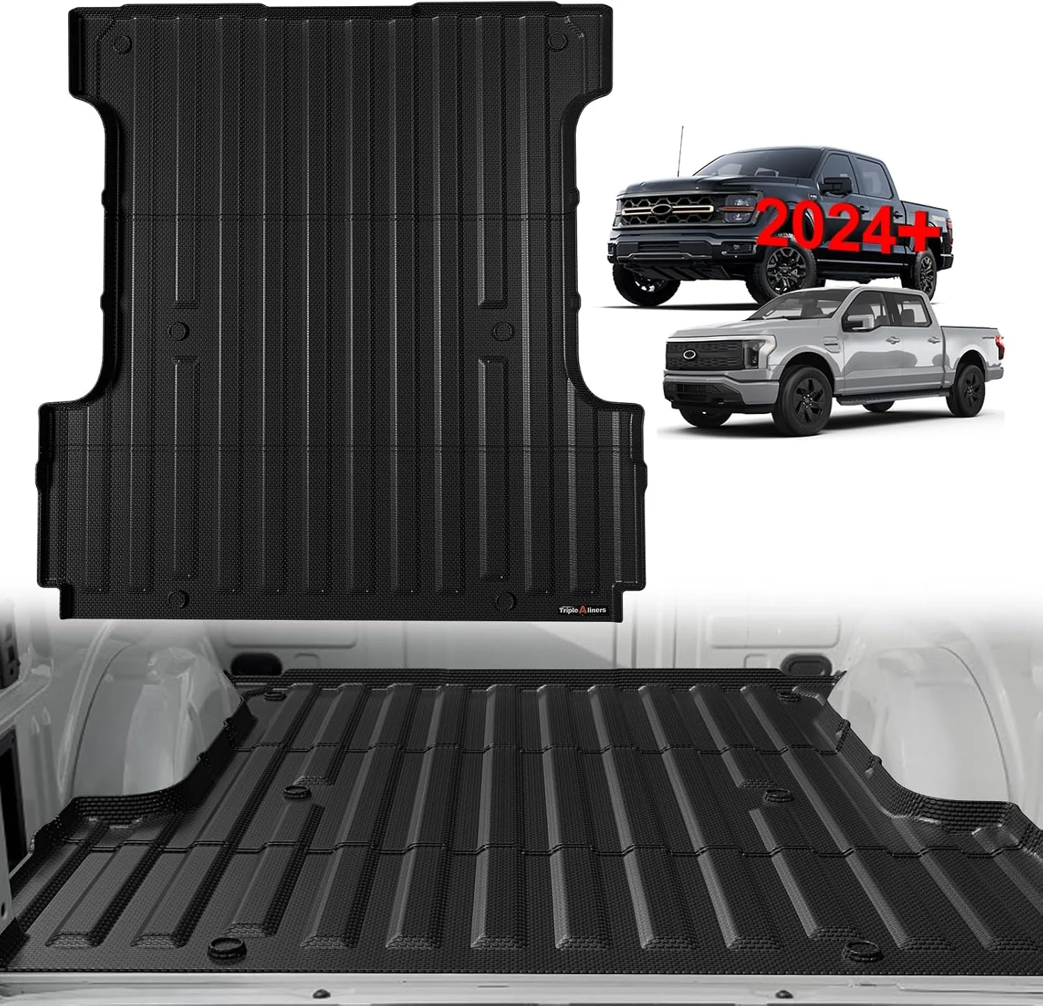 TripleAliners custom fit truck bed mat installed in Ford F-150