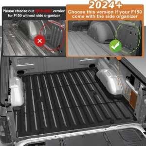 TripleAliners Truck Mat Compatible with 2024-2026 Ford F150 & Lightning 5.5FT Accessories, Truck Bed Mat Heavy Duty Custom Fit All Weather Protection TPE Pickup Liner view 6