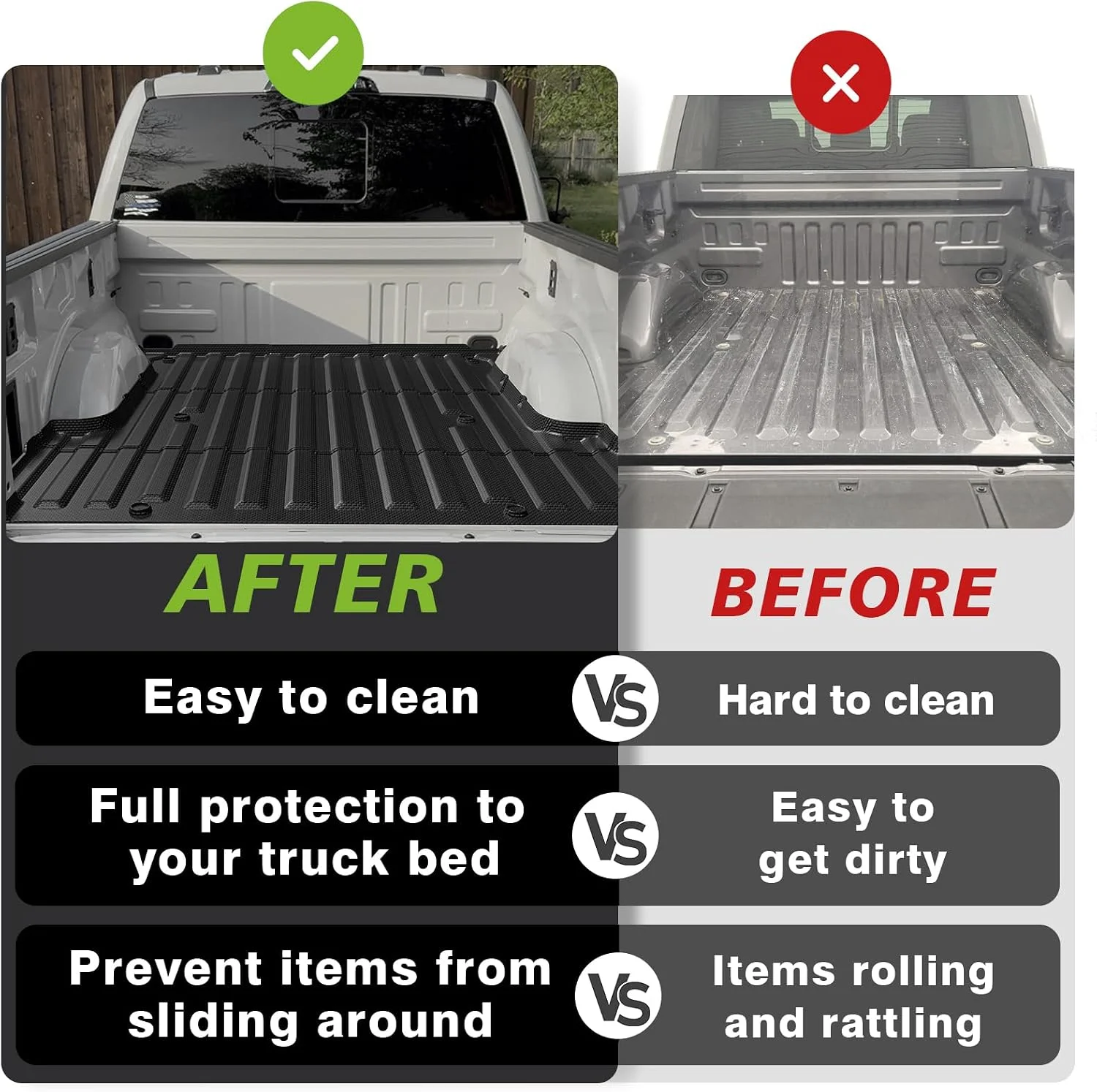 TripleAliners Truck Mat Compatible with 2024-2026 Ford F150 & Lightning 5.5FT Accessories, Truck Bed Mat Heavy Duty Custom Fit All Weather Protection TPE Pickup Liner