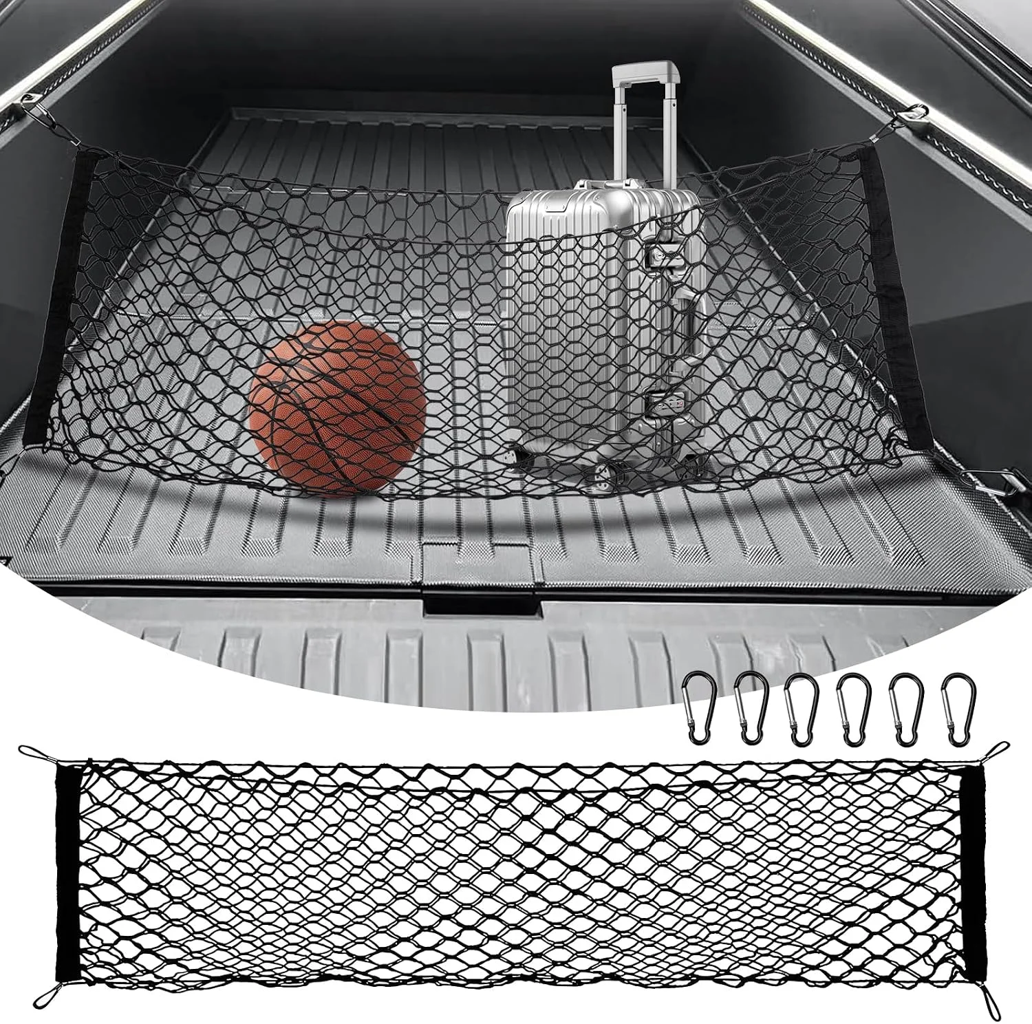 Tesla Cybertruck bed cargo net installed