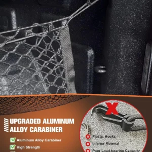 Truck Bed Cargo Mesh Net for Tesla Cybertruck 2024, with Aluminum Alloy Carabiners Envelope Style Stretchable Storage Cargo Nets Organizer for Cybertruck Accessories view 6
