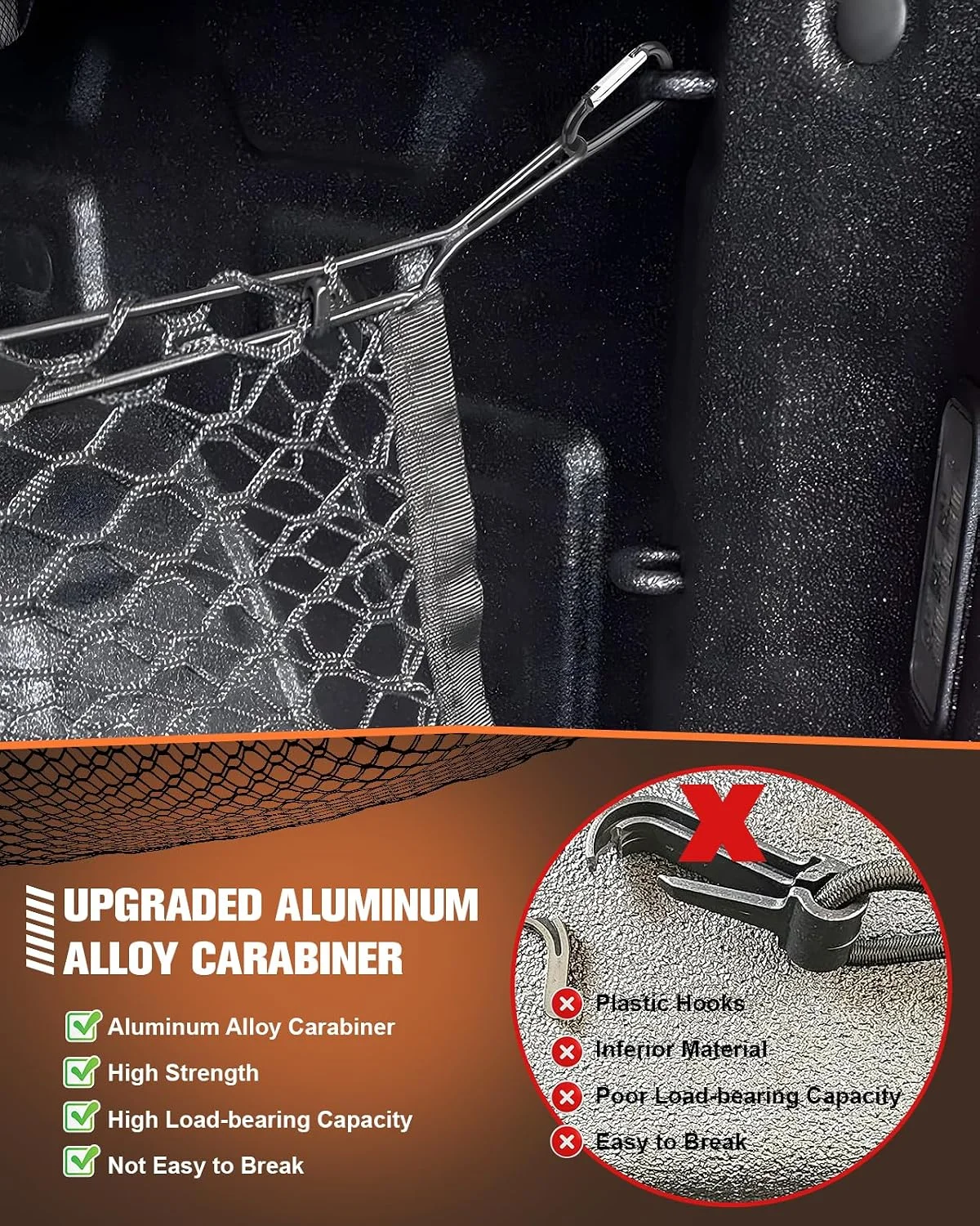 Rolled-up Cybertruck cargo net for storage