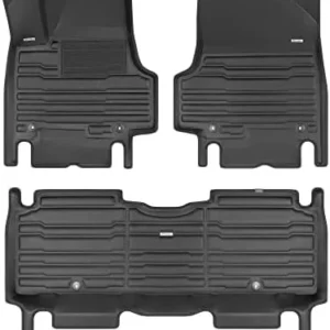 TuxMat - for Hyundai Ioniq 5 2022-2024 Models - Custom Car Mats - Maximum Coverage, All Weather, Laser Measured - This Full Set Includes 1st and 2nd Rows Black view 7
