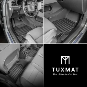 TuxMat - for Polestar 2 2020-2026 Models - Custom Car Mats - Maximum Coverage, All Weather, Laser Measured - This Full Set Includes 1st and 2nd Rows view 2