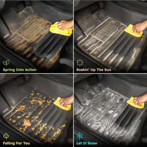 TuxMat - for Polestar 2 2020-2026 Models - Custom Car Mats - Maximum Coverage, All Weather, Laser Measured - This Full Set Includes 1st and 2nd Rows view 6