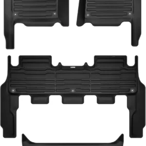 TuxMat - for Rivian R1S 7-Seater 2023-2024 Models - Custom Car Mats - Maximum Coverage, All Weather, Laser Measured - This Full Set Includes 1st, 2nd and 3rd Rows view 1