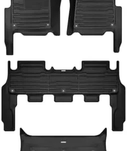 TuxMat - for Rivian R1S 7-Seater 2023-2024 Models - Custom Car Mats - Maximum Coverage, All Weather, Laser Measured - This Full Set Includes 1st, 2nd and 3rd Rows view 7