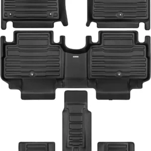 TuxMat - for Rivian R1S 7-Seater 2025-2026 Models - Custom Car Mats - Maximum Coverage, All Weather, Laser Measured - This Full Set Includes 1st, 2nd and 3rd Rows view 1