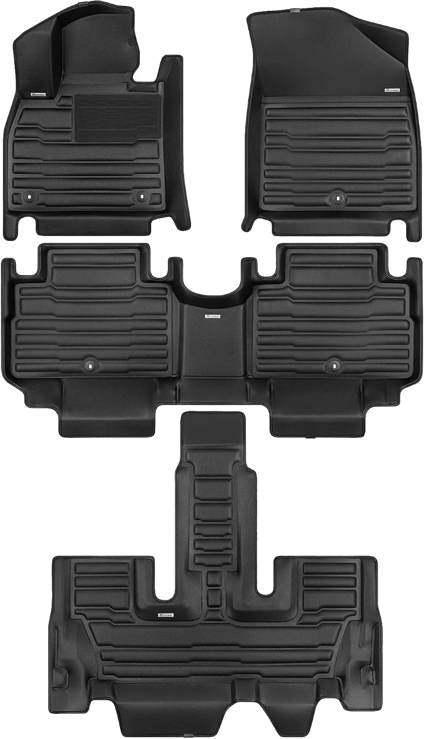 TuxMat custom floor liners installed in a 2025 Rivian R1S