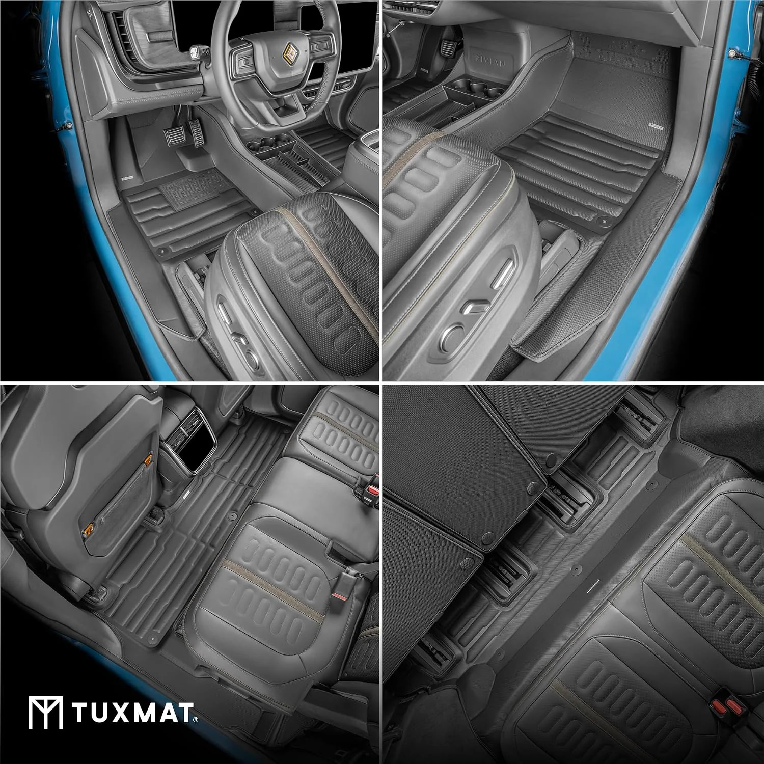 TuxMat all-weather floor mats showing debris resistance