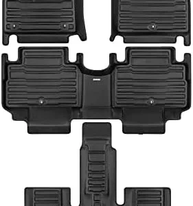 TuxMat - for Rivian R1S 7-Seater 2025-2026 Models - Custom Car Mats - Maximum Coverage, All Weather, Laser Measured - This Full Set Includes 1st, 2nd and 3rd Rows view 3