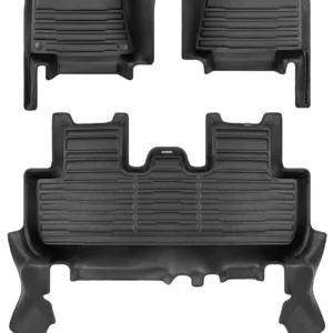 TuxMat - for Tesla Model Y 7-Seater 2020-2025 Models - Custom Car Mats - Maximum Coverage, All Weather, Laser Measured - This Full Set Includes 1st, 2nd and 3rd Rows view 1