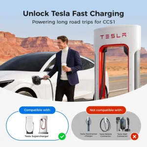 UL 2252 Certified Upgraded Tesla Supercharger to CCS1 Adapter (Max 500A 1000V), NACS to CCS1 Adapter DC Fast Charging, NACS to CCS Adapter (for CCS1 EVs), Compatible with Tesla Superchargers view 2