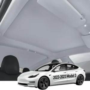 VION Tesla Model 3 Roof Sunshade (2023-2021 Model 3) – Full Blackout (No Light Transmission), Cooler Cabin, Dual-Layer Fabric with Graphene-Enhanced UV Coating, No Sagging – Gray view 1