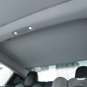 VION Tesla Model 3 Roof Sunshade (2023-2021 Model 3) – Full Blackout (No Light Transmission), Cooler Cabin, Dual-Layer Fabric with Graphene-Enhanced UV Coating, No Sagging – Gray view 4