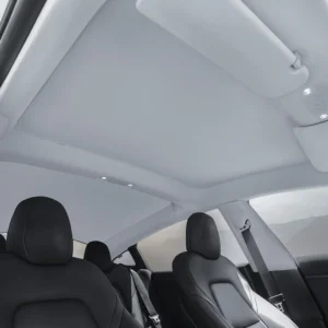 VION Tesla Model 3 Roof Sunshade (2023-2021 Model 3) – Full Blackout (No Light Transmission), Cooler Cabin, Dual-Layer Fabric with Graphene-Enhanced UV Coating, No Sagging – Gray