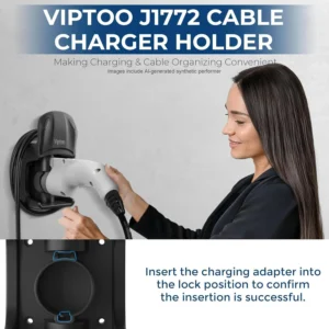 VIPTOO EV Charger Wall Mount Holder, J1772 Charger Cable Organizer with 5-Level 0°–180° Adjustable Rotation for All EV Chargers, Unique Sports Car Design view 3
