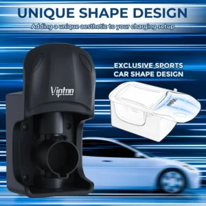 VIPTOO EV Charger Wall Mount Holder, J1772 Charger Cable Organizer with 5-Level 0°–180° Adjustable Rotation for All EV Chargers, Unique Sports Car Design view 6