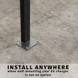 VIVO Outdoor EV Charging Stand, Weather Protection Hood, Pedestal for Charging Station, Floor Mounted, All Weather, Electric Vehicle Pile, Stainless Steel, Black, STAND-EV01C view 6