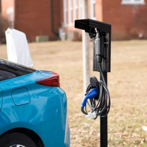 VIVO Outdoor EV Charging Stand, Weather Protection Hood, Pedestal for Charging Station, Floor Mounted, All Weather, Electric Vehicle Pile, Stainless Steel, Black, STAND-EV01C view 7