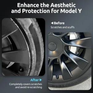 Wheel Rim Protector for Tesla Model Y 20 Inch Induction Wheels All-in-one Car Tire Trim Rings Rim Case Hubcaps Wheel Cover 2020-2024 Model Y Accessories view 2