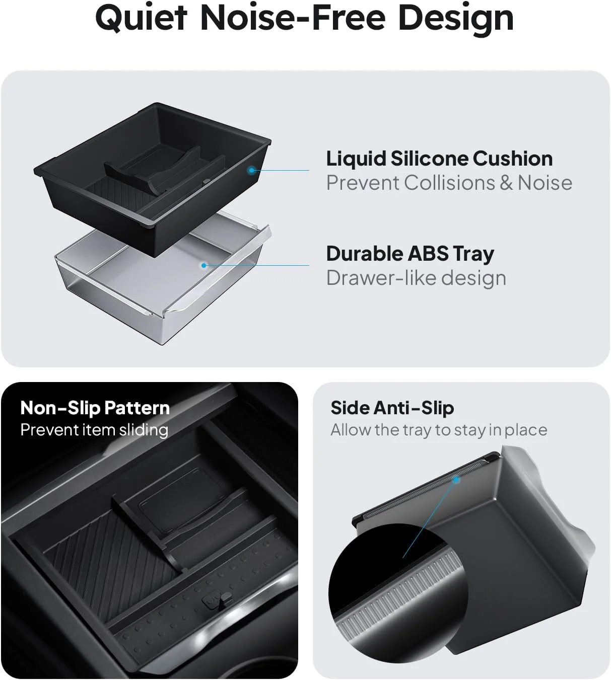 Silent liquid silicone lining