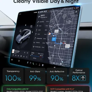 Wigoo Tesla Model Y & Model 3 Screen Protector Matte [No More Glare & Fingerprint] Model Y(2020~2025)/Model 3(2017~2023) Accessories, Tempered Glass Protector with Alignment Kit view 3