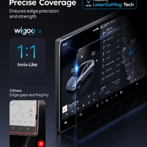 Wigoo Tesla Model Y & Model 3 Screen Protector Matte [No More Glare & Fingerprint] Model Y(2020~2025)/Model 3(2017~2023) Accessories, Tempered Glass Protector with Alignment Kit view 4