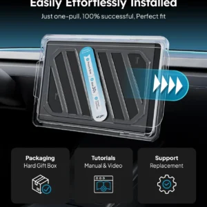 Wigoo Tesla Model Y & Model 3 Screen Protector Matte [No More Glare & Fingerprint] Model Y(2020~2025)/Model 3(2017~2023) Accessories, Tempered Glass Protector with Alignment Kit view 6