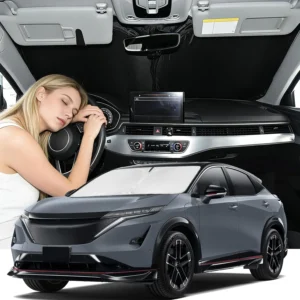 Windshield Sunshade for Nissan Ariya 2023-2025 Car Sun Shade | Upgrade 4 Layers Custom Fit Ariya Car Window Shade Front Sun Visor Blocks UV Rays Keep Cool Foldable Car Accessories view 1