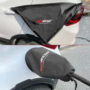 WOLFCAR EV Charger Cover, Waterproof EV Charging Port Cover Outdoor, Double-Sided, Rain Snow Sun UV All Weather Protection, Magnetic with Suction Cups for Any EV Body, Kingsize view 1