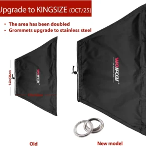 WOLFCAR EV Charger Cover, Waterproof EV Charging Port Cover Outdoor, Double-Sided, Rain Snow Sun UV All Weather Protection, Magnetic with Suction Cups for Any EV Body, Kingsize view 2