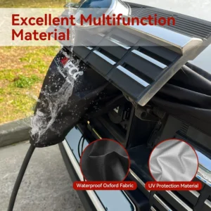 WOLFCAR EV Charger Cover, Waterproof EV Charging Port Cover Outdoor, Double-Sided, Rain Snow Sun UV All Weather Protection, Magnetic with Suction Cups for Any EV Body, Kingsize view 3