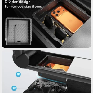 XINTUO Tesla Model Y Juniper 2025 2026 & Model 3 Highland 2024 2026 Center Console Organizer Tray [Slide Smoothly + Easy Installation] Cup Holder for Tesla Model Y Juniper Accessories view 4