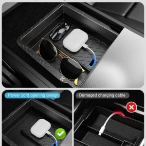 XINTUO Tesla Model Y Juniper 2025 2026 & Model 3 Highland 2024 2026 Center Console Organizer Tray [Slide Smoothly + Easy Installation] Cup Holder for Tesla Model Y Juniper Accessories view 6