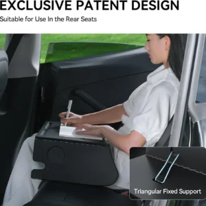 YONZEE Foldable Desk Food Tray (Carbon Edition) for Tesla Model Y Model 3 S X Y Juniper Accessories- Upgraded Table with Support Leg for Dining, in-Car Work, Travel and Outdoor (1 Pack) view 5