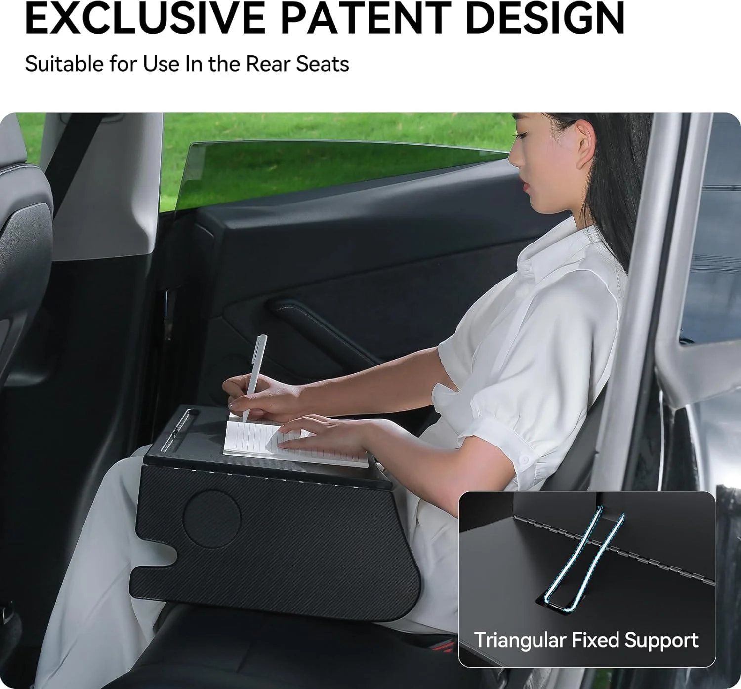 Using a laptop on the Tesla car tray