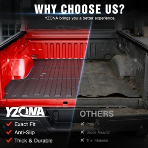 YZONA Bed Mat for 2015-2026 Ford F-150 & 2022-2025 F-150 Lightning, 5.5FT Short Bed (67.1 in) · SuperCrew Cab – Custom Fit TPE Truck Bed Linner, Heavy Duty, Anti-Slip, All-Weather view 4