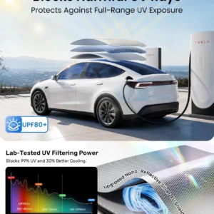 Zanch 2026 Tesla Model 3 Sunshade Roof [No-Sag, Heat Insulation] No Gaps Foldable Roof Glass Sun Shade for for Tesla Model 3 2020~2026 Highland Accessories view 3
