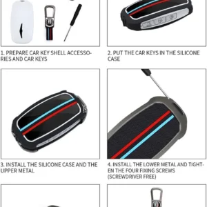 Zinc Alloy Shell Car Key Fob Case Compatible With Genesis GV60 2024 2025